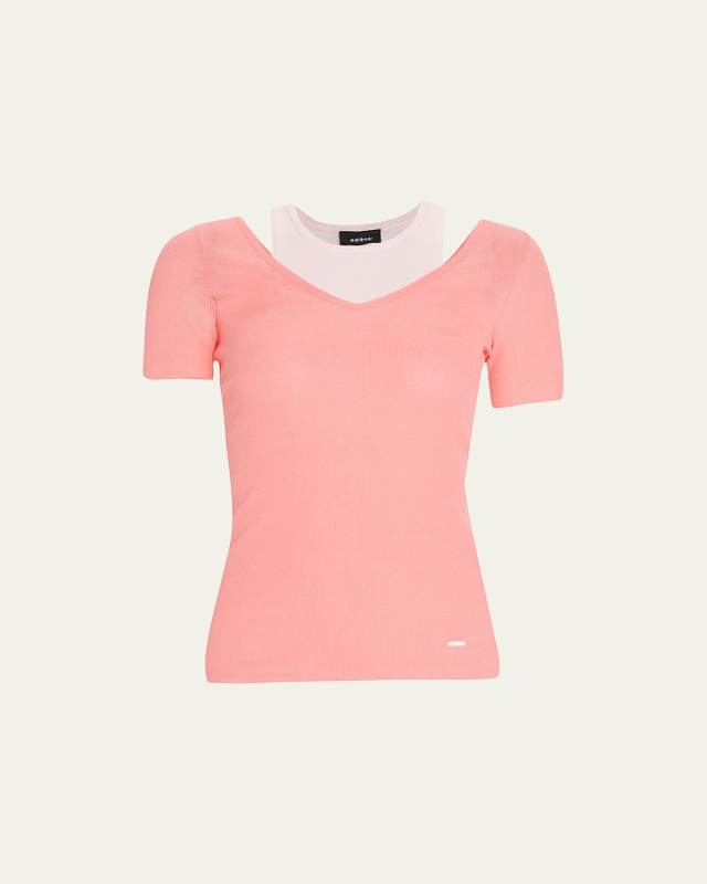 Two-in-One Layered Knit Top